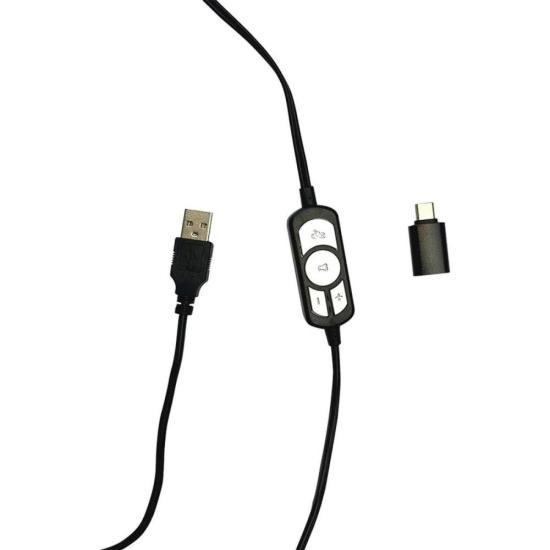 Headset Office Bright USB Com Adaptador USB-C por 87,00 à vista no boleto/pix ou parcele em até 3x sem juros. Compre na loja Mundomax!