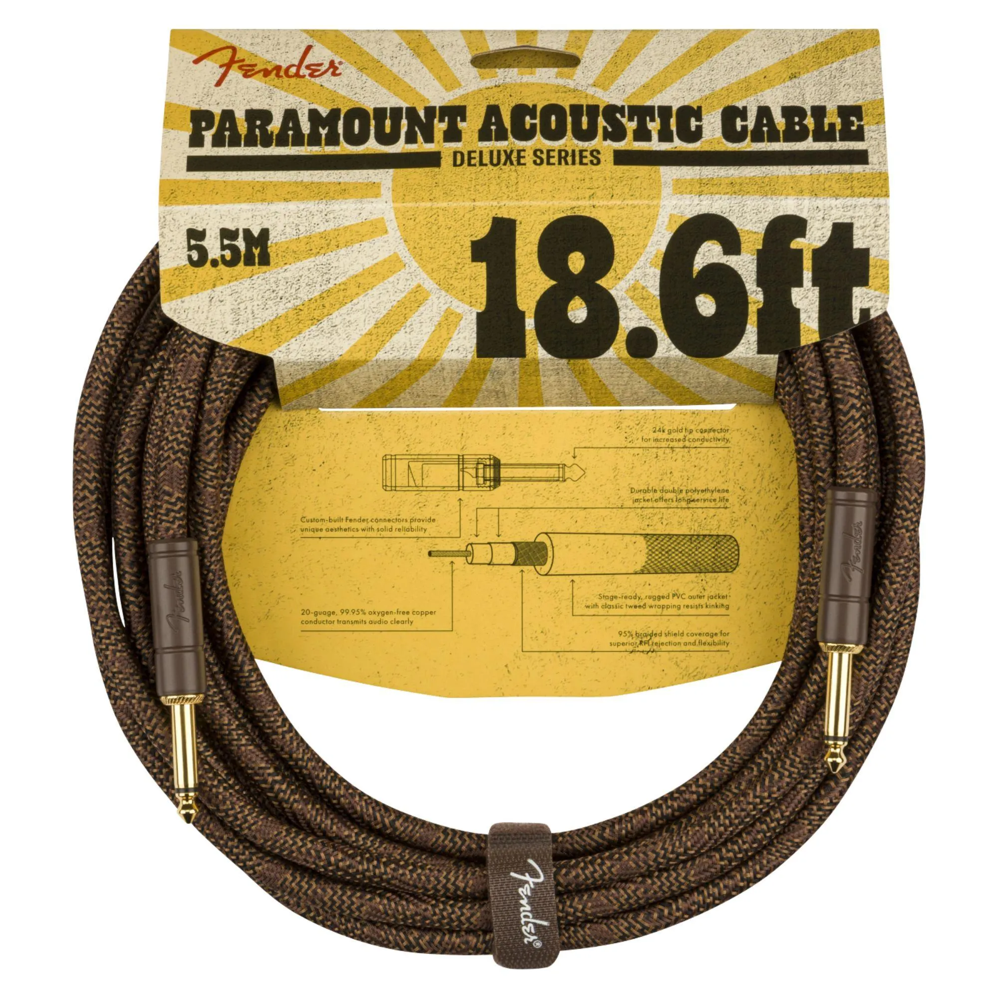 CABO P/INST 5,5M FENDER PARAMOUNT BROWN (84532)