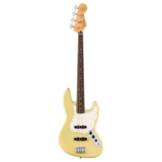 Contrabaixo Fender Jazz Bass Player II Hialeah Yellow por 8.599,00 à vista no boleto/pix ou parcele em até 12x sem juros. Compre na loja Mundomax!
