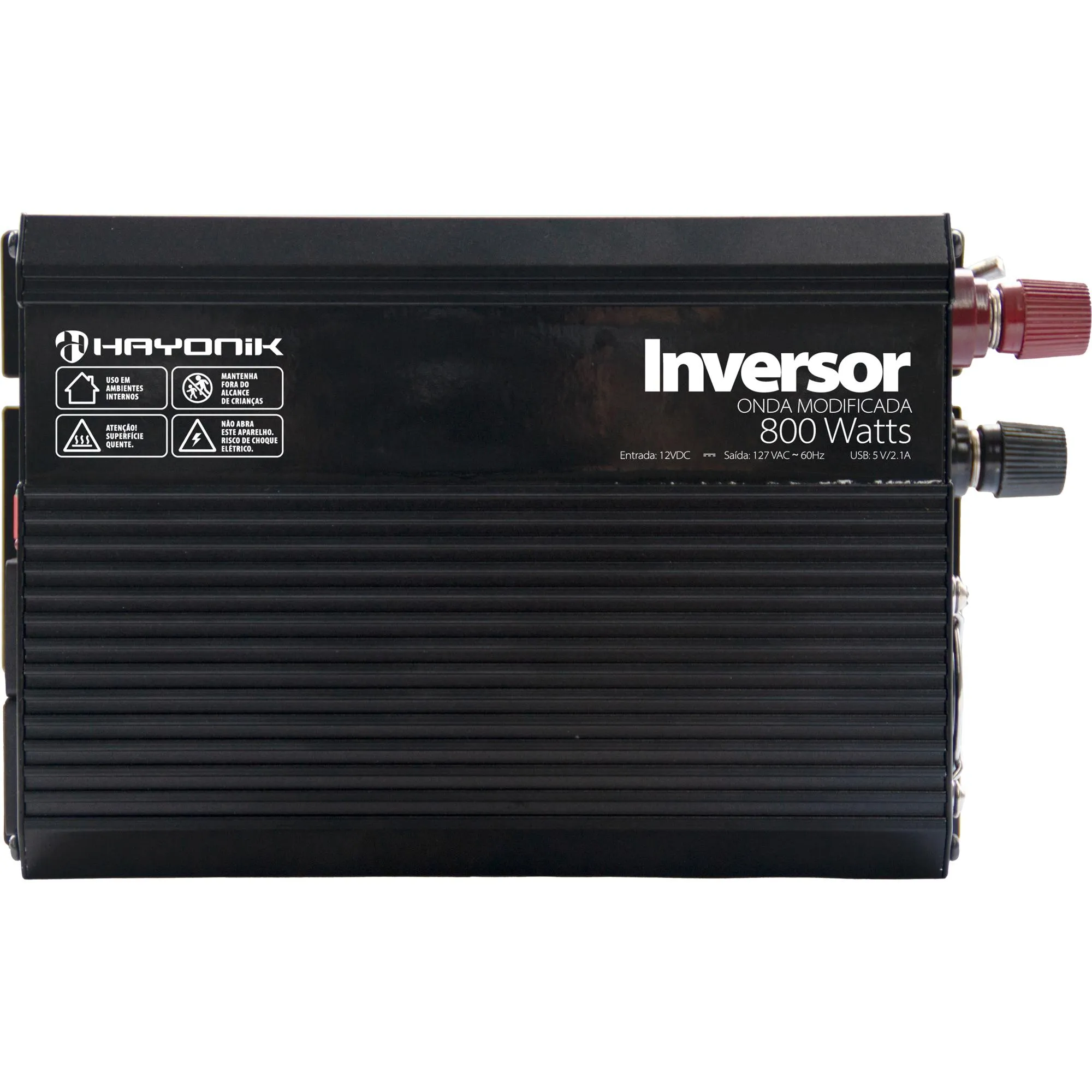 Inversor de Onda Modificada Hayonik MSW1208 800W 12V/127V USB (84567)