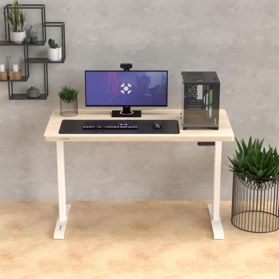 Mesa Elétrica Altura Ajustável Fortrek Branca e Tampo Branco 140x70 por 1.879,90 à vista no boleto/pix ou parcele em até 12x sem juros. Compre na loja Fortrek!