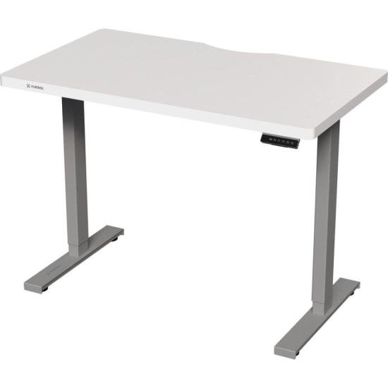 Mesa Elétrica Altura Ajustável Fortrek Cinza e Tampo Branco 140x70 por 1.799,90 à vista no boleto/pix ou parcele em até 12x sem juros. Compre na loja Fortrek!