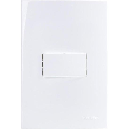 Conjunto Interruptor Paralelo 2P+T 10A Sleek 4x2 250V Branco Margirius por 0,00 à vista no boleto/pix ou parcele em até 1x sem juros. Compre na loja Mundomax!