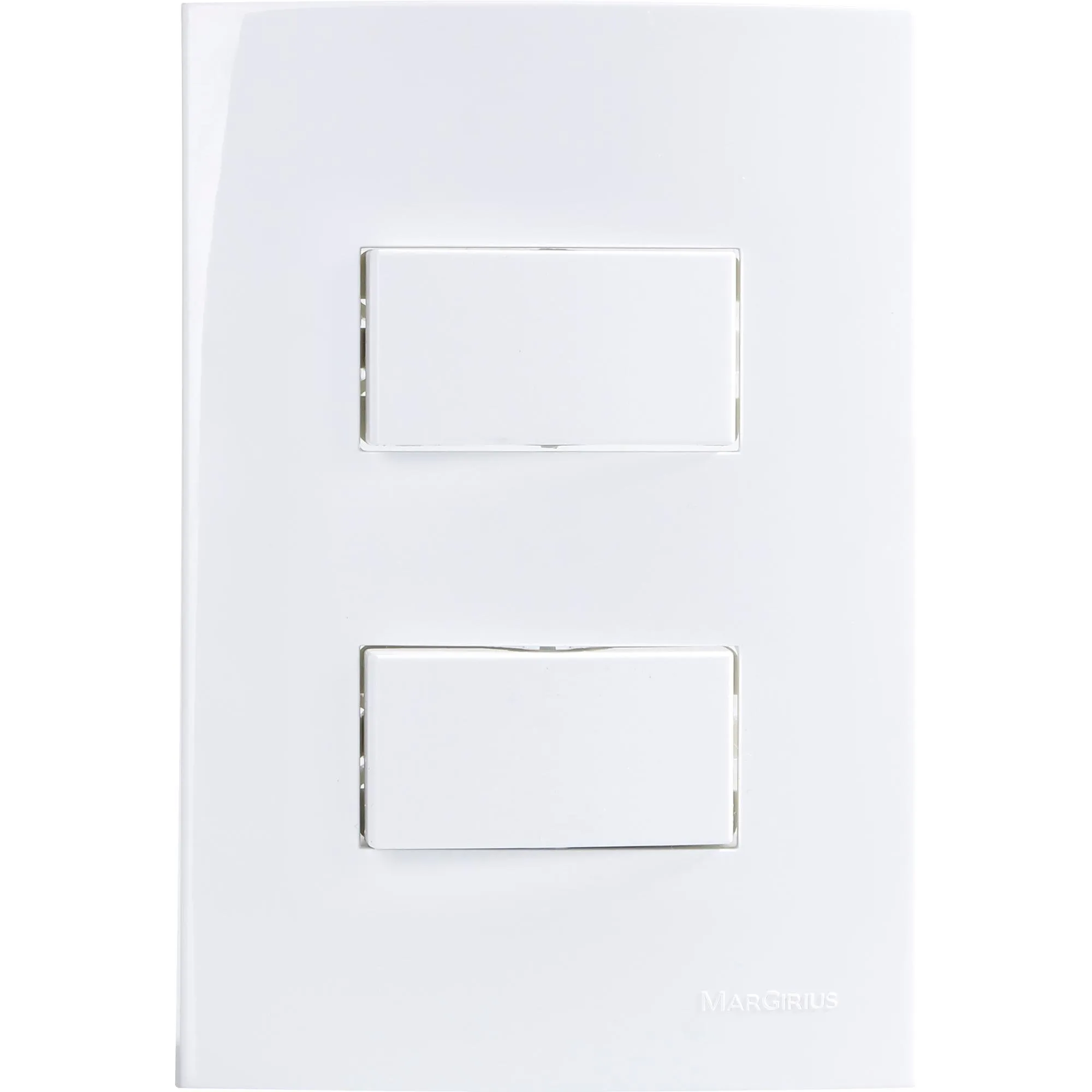 Conjunto 2 Interruptores Simples 10A Sleek 4x2 250V Branco Margirius (84638)