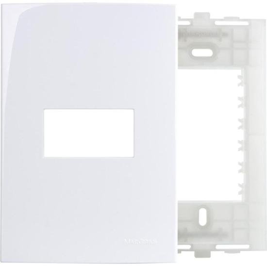 Conjunto Placa + Suporte Vazado Sleek 4x2 Branco Margirius por 0,00 à vista no boleto/pix ou parcele em até 1x sem juros. Compre na loja Mundomax!