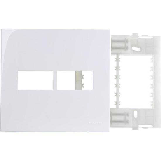 Conjunto Placa + Suporte 2 Postos Horizontais Sleek 4x4 Branco Margirius por 0,00 à vista no boleto/pix ou parcele em até 1x sem juros. Compre na loja Mundomax!