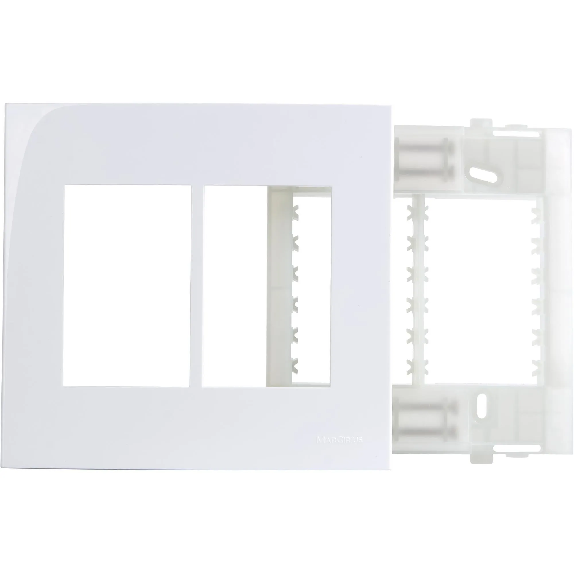 Conjunto Placa + Suporte 6 Postos Horizontais Sleek 4x4 Branco Margirius (84646)