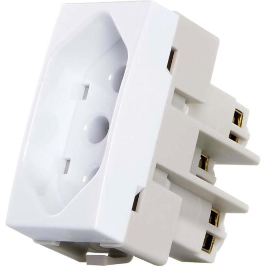 Tomada 2P+T Sleek 20A Branca Margirius por 0,00 à vista no boleto/pix ou parcele em até 1x sem juros. Compre na loja Mundomax!