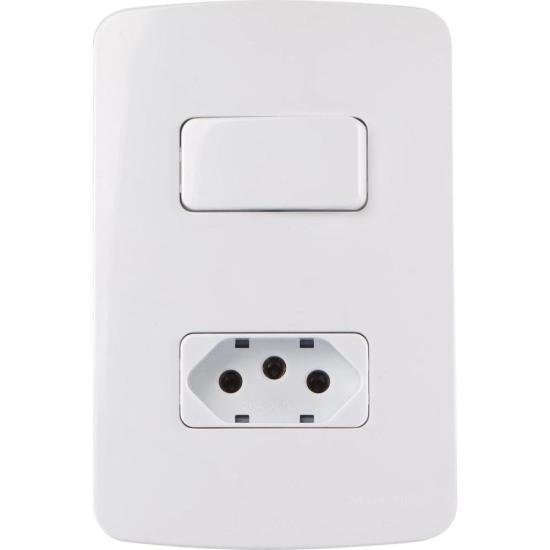 Conjunto 1 Tomada + Interruptor 2P+T B3 20A 4x2 Branco Margirius por 0,00 à vista no boleto/pix ou parcele em até 1x sem juros. Compre na loja Mundomax!