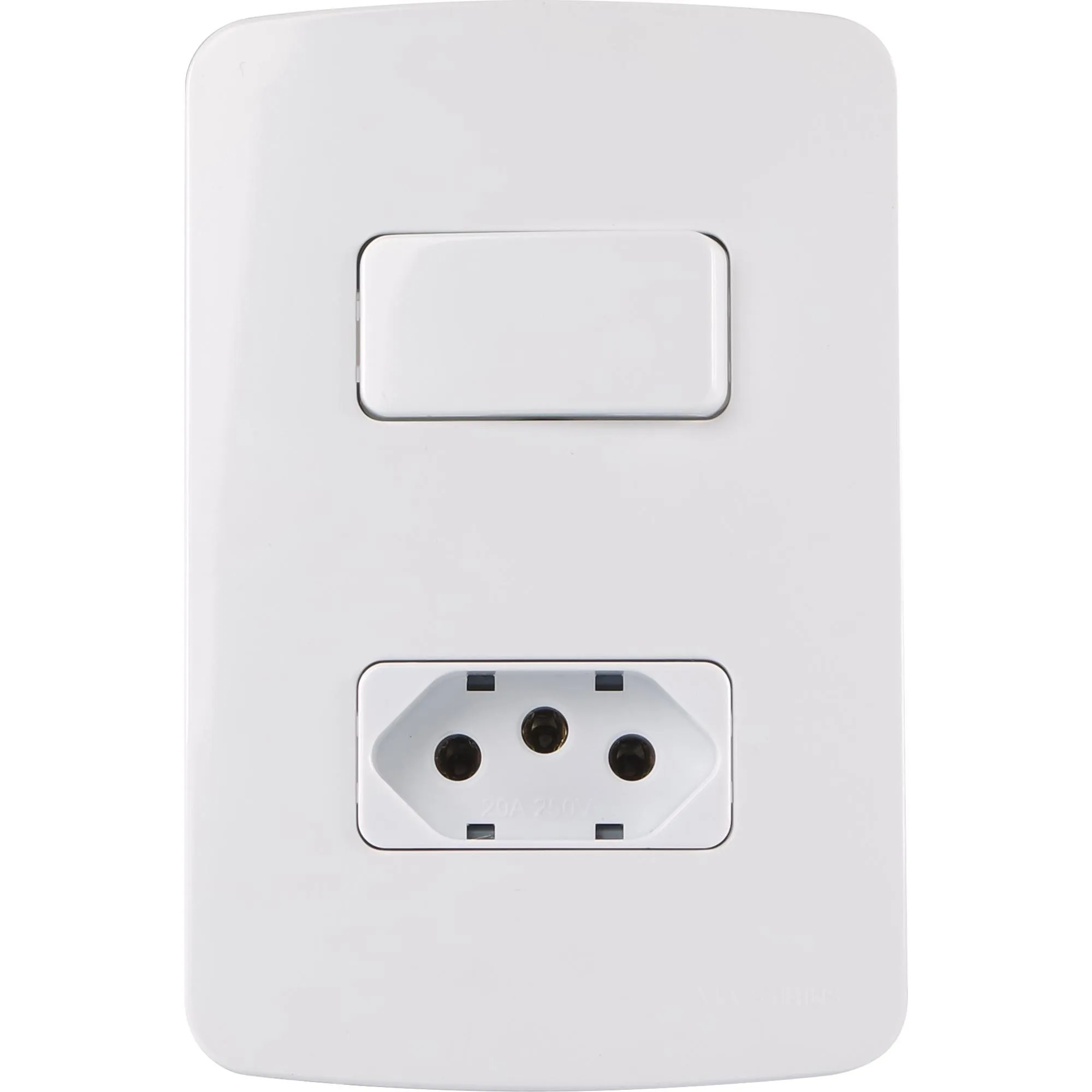 Conjunto 1 Tomada + Interruptor 2P+T B3 20A 4x2 Branco Margirius (84659)