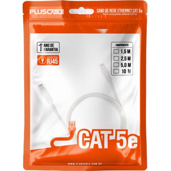 Patch Cord Cat6 1.5m Branco PlusCable por 11,00 à vista no boleto/pix ou parcele em até 1x sem juros. Compre na loja Mundomax!