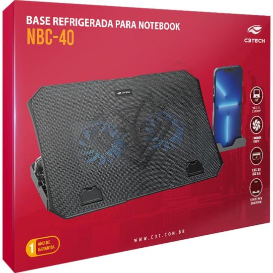 Suporte Para Notebook NBC-40BK C3Tech por 72,00 à vista no boleto/pix ou parcele em até 2x sem juros. Compre na loja Mundomax!