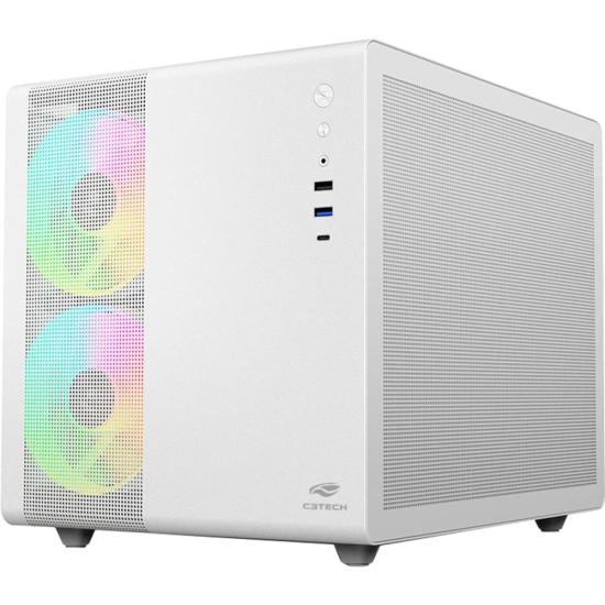 Gabinete Gamer C3Tech Aquarius MT-G710 Sem Fans Branco por 299,00 à vista no boleto/pix ou parcele em até 10x sem juros. Compre na loja Mundomax!