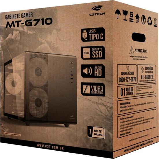 Gabinete Gamer C3Tech Aquarius MT-G710 Sem Fans Branco por 299,00 à vista no boleto/pix ou parcele em até 10x sem juros. Compre na loja Mundomax!
