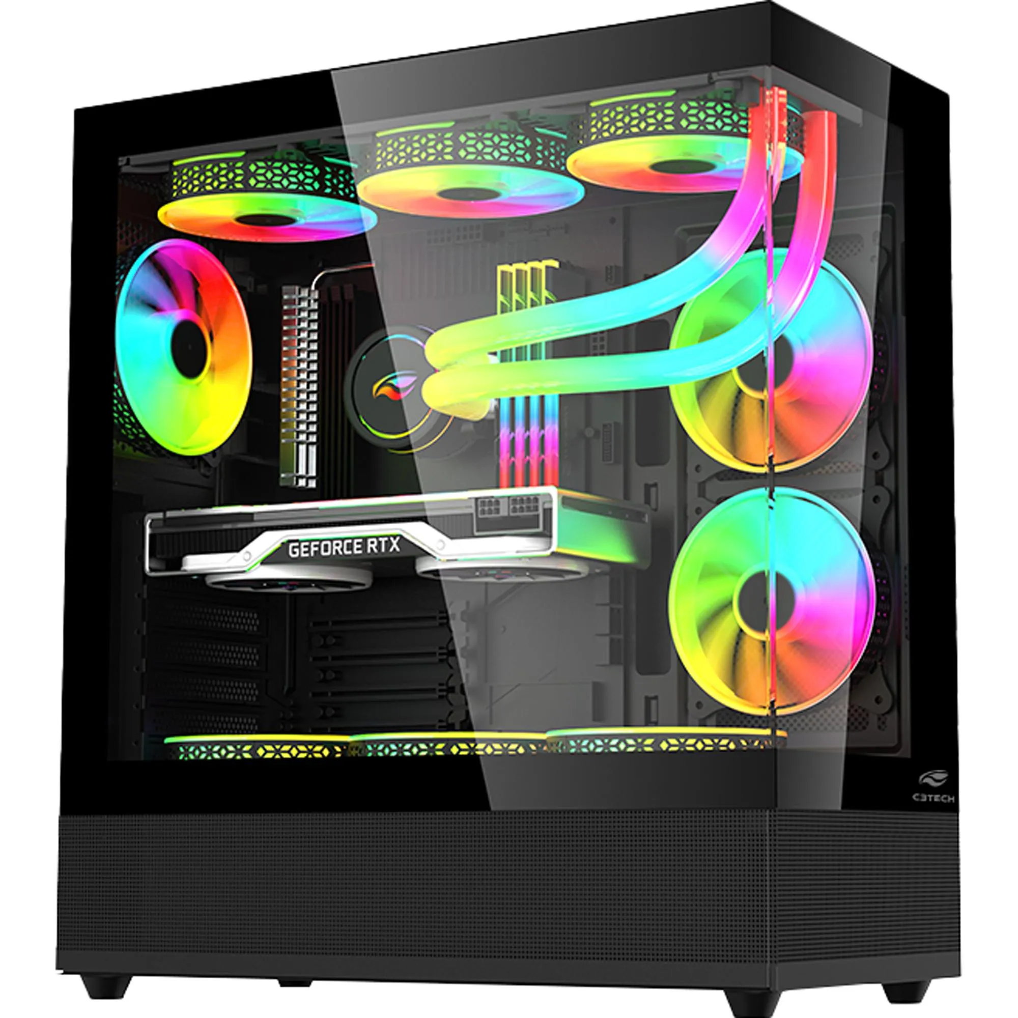 Gabinete Gamer C3Tech Aquarius MT-G850 Sem Fans Preto por 540,00 à vista no boleto/pix ou parcele em até 10x sem juros. Compre na loja Mundomax!