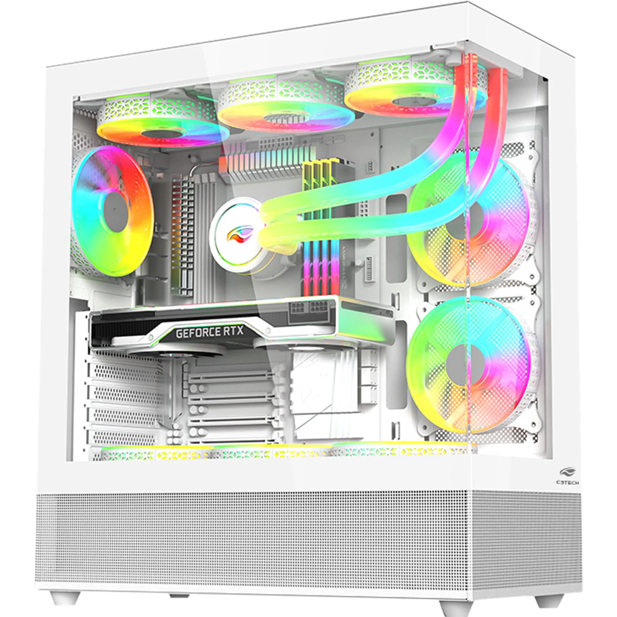 Gabinete Gamer C3Tech Aquarius MT-G850 Sem Fans Branco por 550,00 à vista no boleto/pix ou parcele em até 10x sem juros. Compre na loja Mundomax!