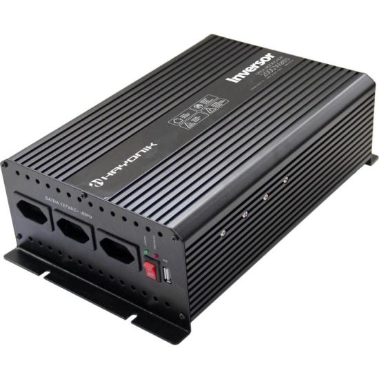 Inversor Automotivo HAYONIK MSW112 Onda Modificada 2000W 12V/127V por 1.899,00 à vista no boleto/pix ou parcele em até 12x sem juros. Compre na loja Mundomax!