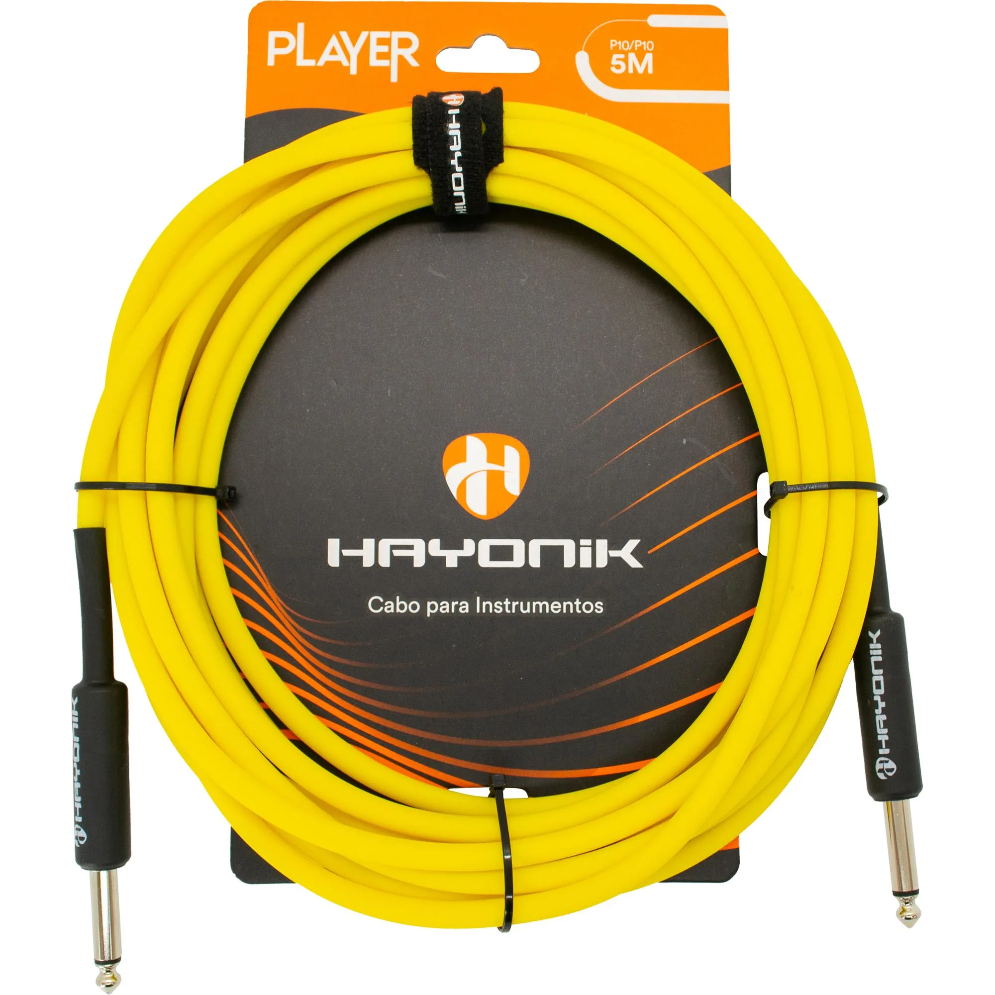 Cabo Para Instrumentos P10 x P10 5m Amarelo Hayonik (84833)