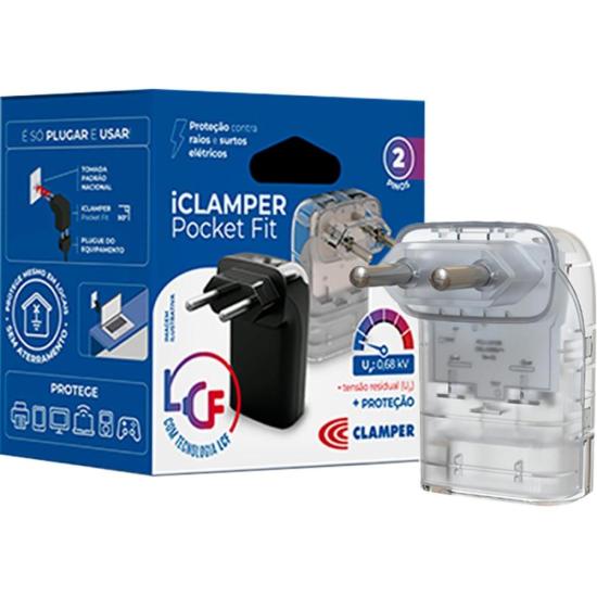 Protetor Contra Surtos DPS 2P 10A Pocket Fit Clamper Transparente por 38,00 à vista no boleto/pix ou parcele em até 1x sem juros. Compre na loja Mundomax!