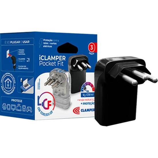 Protetor Contra Surtos DPS 3P 10A Pocket Fit Clamper Preto por 45,00 à vista no boleto/pix ou parcele em até 1x sem juros. Compre na loja Mundomax!