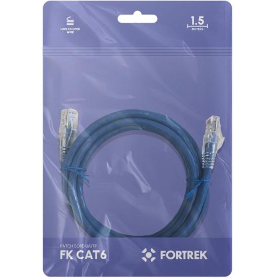 Cabo de Rede Patch Cord Cat6 Fortrek FKCAT6 1,5m Internet Azul por 20,38 à vista no boleto/pix ou parcele em até 1x sem juros. Compre na loja Fortrek!