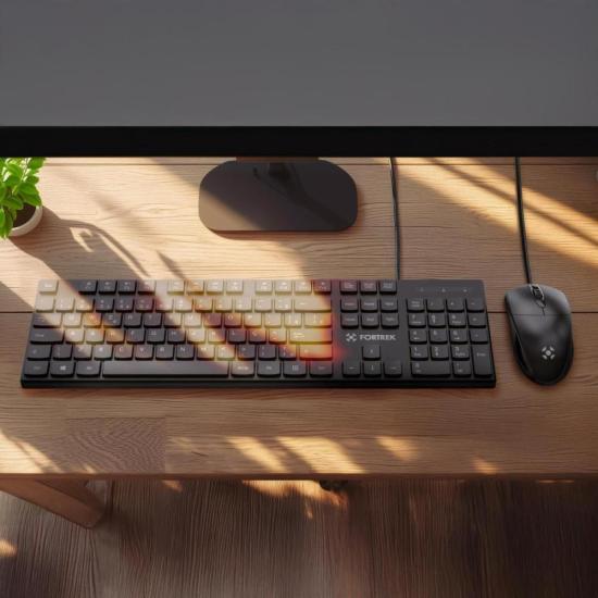 Kit Mouse e Teclado Fortrek C13 Office USB ABNT2 Preto por 55,00 à vista no boleto/pix ou parcele em até 2x sem juros. Compre na loja Mundomax!