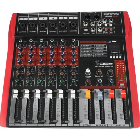 Mesa de Som Soundvoice MR-602 Rubi por 1.199,00 à vista no boleto/pix ou parcele em até 12x sem juros. Compre na loja Mundomax!