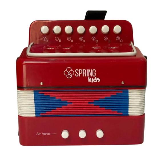 Acordeon Infantil Spring SPK-73VM Vermelho por 222,00 à vista no boleto/pix ou parcele em até 8x sem juros. Compre na loja Mundomax!