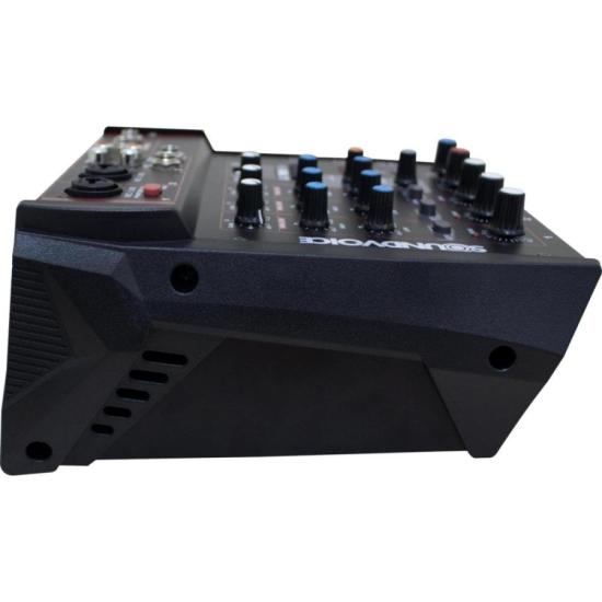 Mesa de Som Amplificada Classe D Soundvoice MA-400 por 1.053,00 à vista no boleto/pix ou parcele em até 12x sem juros. Compre na loja Mundomax!