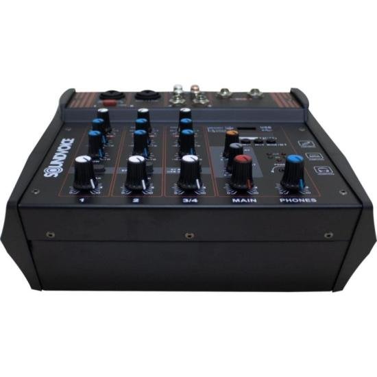 Mesa de Som Amplificada Classe D Soundvoice MA-400 por 1.053,00 à vista no boleto/pix ou parcele em até 12x sem juros. Compre na loja Mundomax!