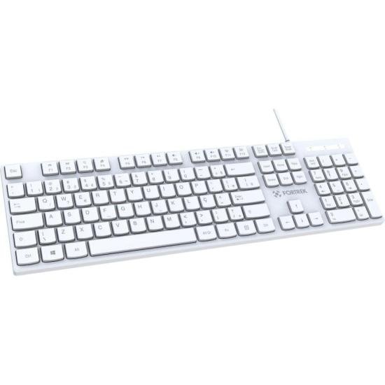 Teclado Office Fortrek K15 Slim USB ABNT2 Branco por 56,00 à vista no boleto/pix ou parcele em até 2x sem juros. Compre na loja Mundomax!