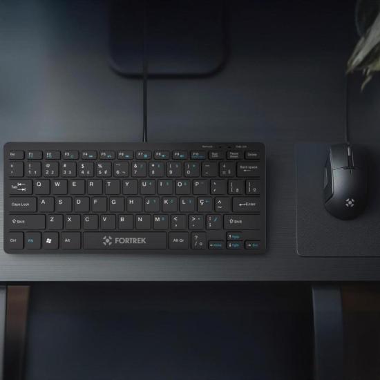 Teclado Mini Office Fortrek K13 USB ABNT2 Preto por 46,13 à vista no boleto/pix ou parcele em até 1x sem juros. Compre na loja Fortrek!