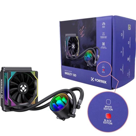 Water Cooler Fortrek Breezy 120 mm Fan Preto por 334,00 à vista no boleto/pix ou parcele em até 10x sem juros. Compre na loja Mundomax!