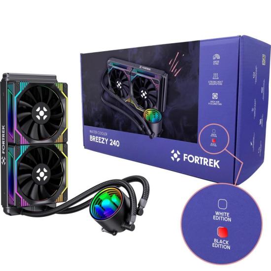 Water Cooler Fortrek Breezy 240 mm Fan Duplo Preto por 479,46 à vista no boleto/pix ou parcele em até 10x sem juros. Compre na loja Fortrek!