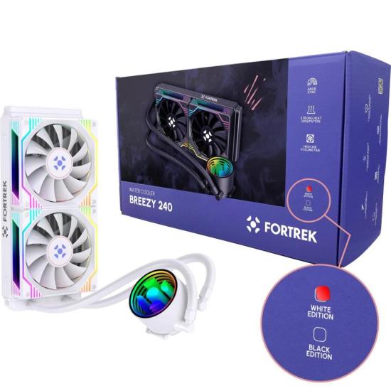 Water Cooler Fortrek Breezy 240 mm Fan Duplo Branco por 524,00 à vista no boleto/pix ou parcele em até 10x sem juros. Compre na loja Mundomax!