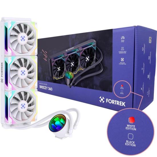 Water Cooler Fortrek Breezy 360 mm Fan Triplo Branco por 570,00 à vista no boleto/pix ou parcele em até 10x sem juros. Compre na loja Mundomax!