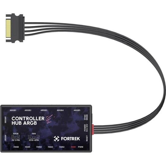 Controladora Fan Fortrek Controller Hub com Controle Remoto 7 Portas por 85,91 à vista no boleto/pix ou parcele em até 3x sem juros. Compre na loja Fortrek!
