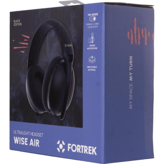 Headset Fortrek Wise Air Wireless Preto por 232,15 à vista no boleto/pix ou parcele em até 9x sem juros. Compre na loja Fortrek!