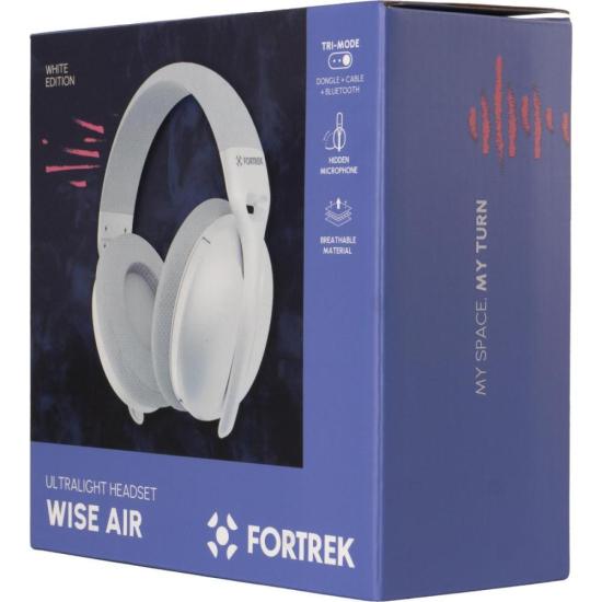 Headset Fortrek Wise Air Wireless Branco por 257,00 à vista no boleto/pix ou parcele em até 10x sem juros. Compre na loja Mundomax!