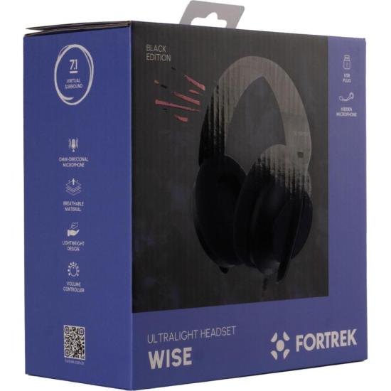 Headset Gamer Fortrek Wise Surround 7.1 Driver 40mm USB Preto por 181,61 à vista no boleto/pix ou parcele em até 7x sem juros. Compre na loja Fortrek!