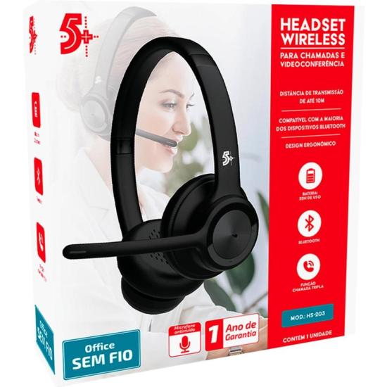 Headset Sem Fio Bluetooth HS-203 5+ por 430,00 à vista no boleto/pix ou parcele em até 10x sem juros. Compre na loja Mundomax!