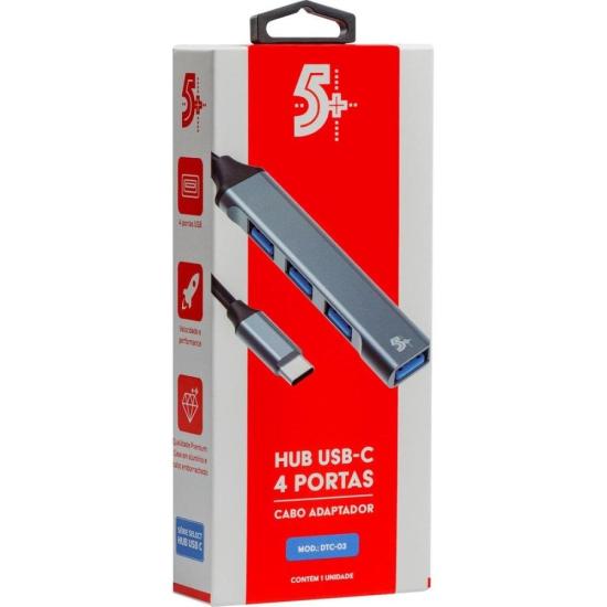 Hub USB-C 4 Portas USB-A DTC-03 5+ por 40,00 à vista no boleto/pix ou parcele em até 1x sem juros. Compre na loja Mundomax!