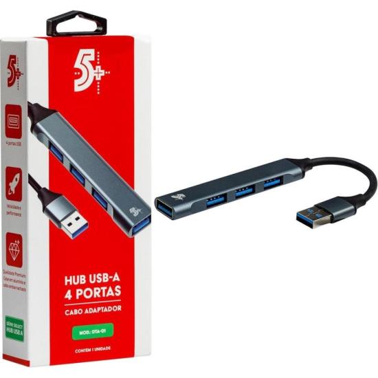 Hub USB-A 4 Portas USB-A DTC-01 5+ por 43,00 à vista no boleto/pix ou parcele em até 1x sem juros. Compre na loja Mundomax!