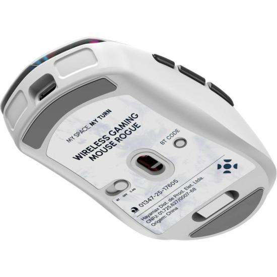 Mouse Gamer Fortrek Rogue Wireless Branco por 189,00 à vista no boleto/pix ou parcele em até 7x sem juros. Compre na loja Mundomax!