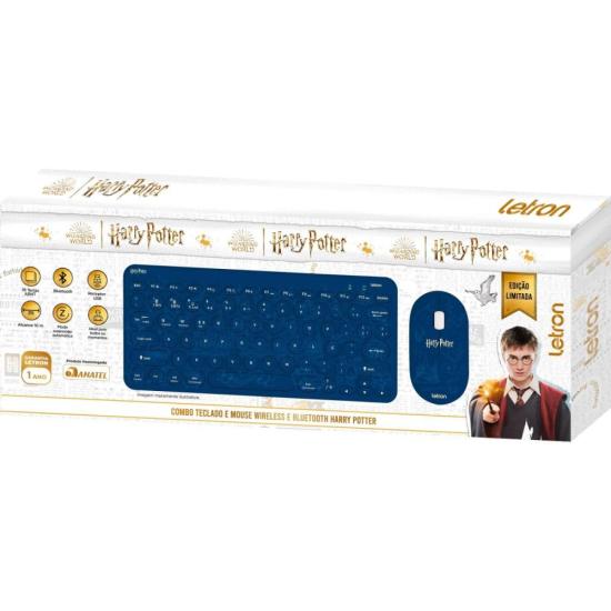 Kit Teclado e Mouse Sem Fio Letron Harry Potter Azul por 179,00 à vista no boleto/pix ou parcele em até 7x sem juros. Compre na loja Mundomax!