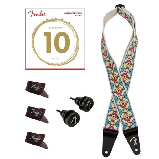 Kit Acessórios Fender: Correia, Encordoamento, StrapLock e Dedeira por 479,00 à vista no boleto/pix ou parcele em até 10x sem juros. Compre na loja Mundomax!