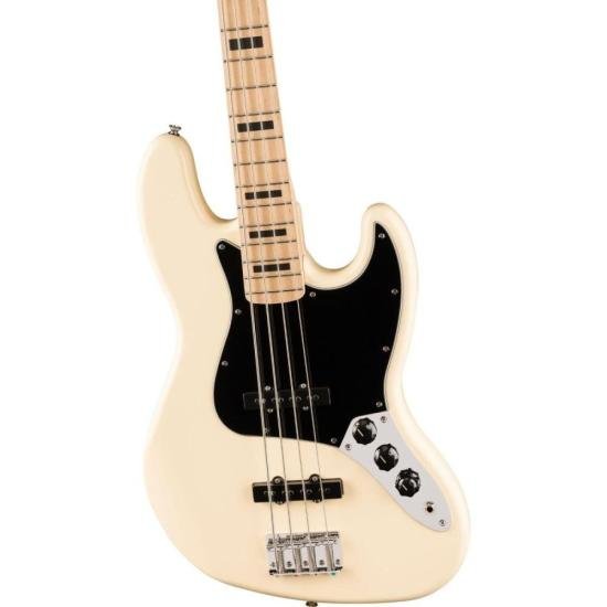 Contrabaixo Squier Active Jazz Bass Affinity Olympic White por 3.599,00 à vista no boleto/pix ou parcele em até 12x sem juros. Compre na loja Mundomax!