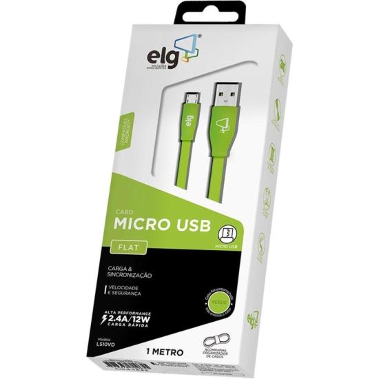 Cabo Micro USB L510VD 1m Verde ELG por 17,00 à vista no boleto/pix ou parcele em até 1x sem juros. Compre na loja Mundomax!