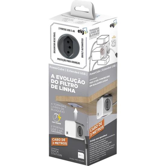 Adaptador Benjamim Múltiplo Powercube PWC-X4U/3M Bivolt ELG por 160,00 à vista no boleto/pix ou parcele em até 6x sem juros. Compre na loja Mundomax!