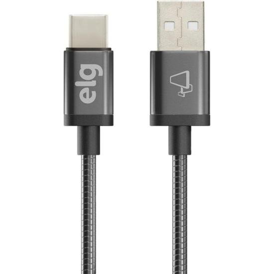 Cabo Tipo C Inox INXC10GY Cinza ELG por 32,00 à vista no boleto/pix ou parcele em até 1x sem juros. Compre na loja Mundomax!